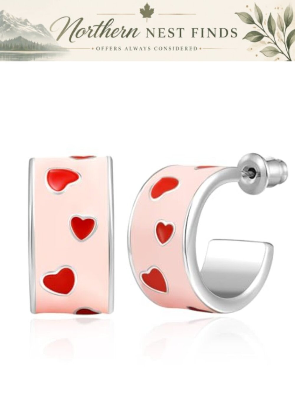 Heart Hoop Earrings 925 Sterling Silver Hypoallergenic Small Cartilage Hoops